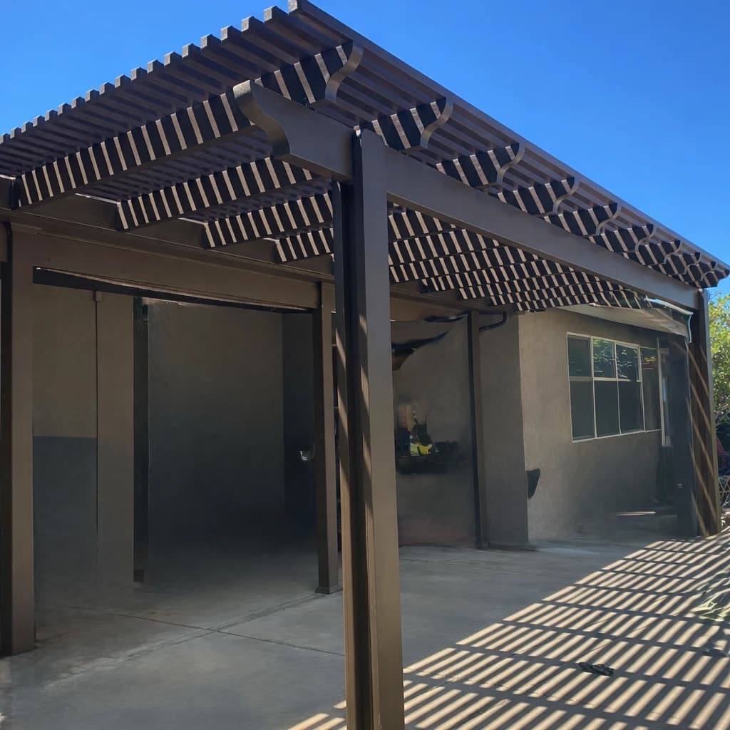 Freestanding patio cover on large lot, Orangevale by DCI Patios