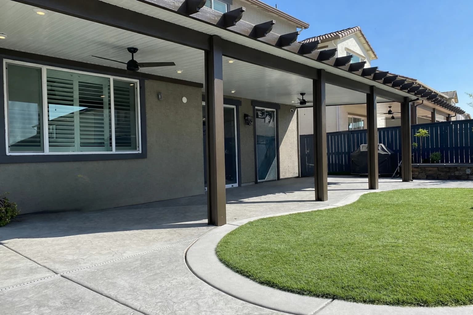 Solid patio cover installed in Sacramento area by DCI Patios